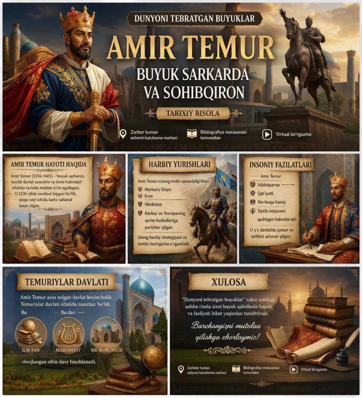 Amir Temur buyuk sarkarda va sohibqiron
