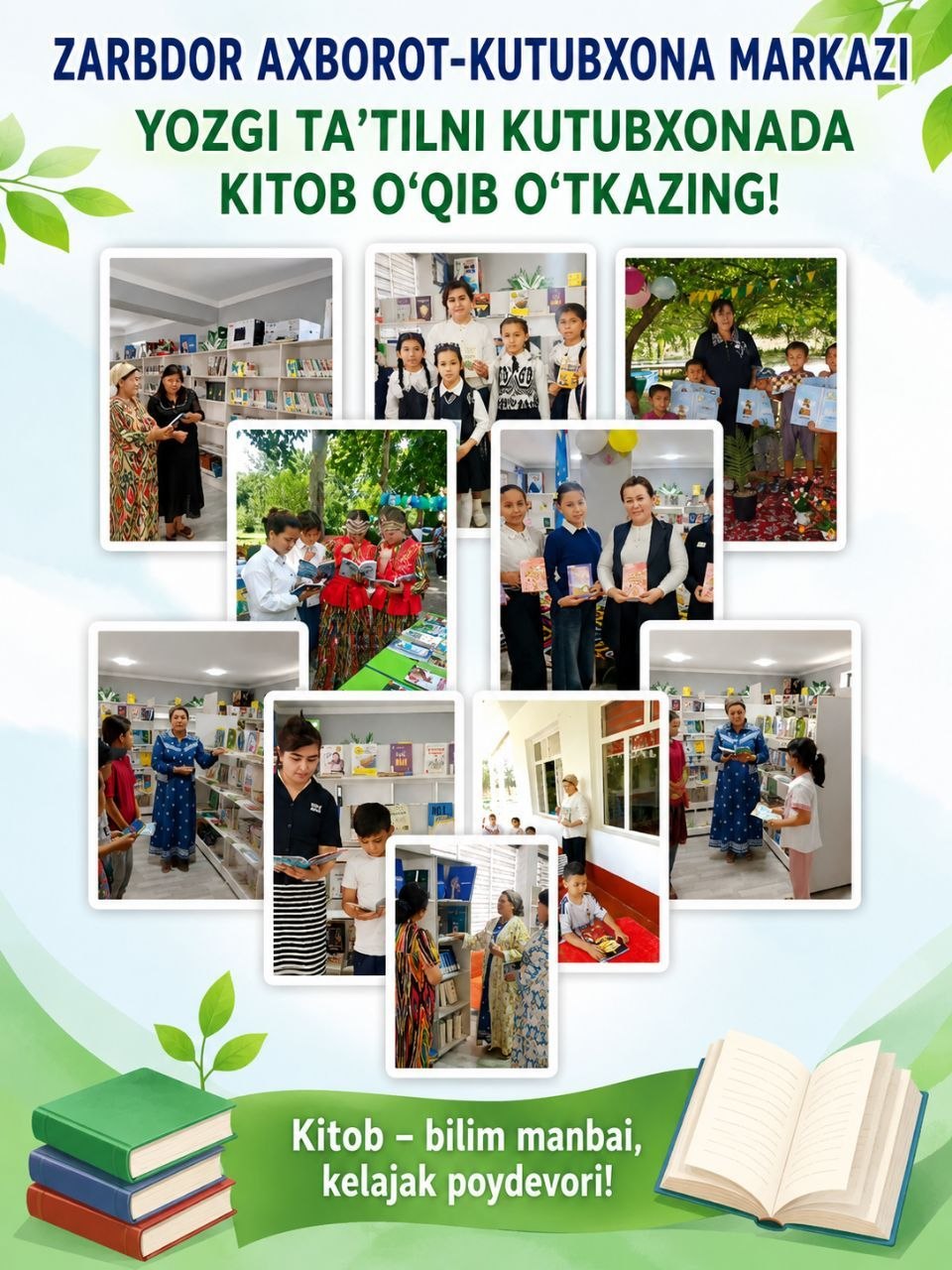 Yozgi ta`tilni kitob bilan mazmunli o`tkazing.